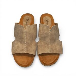 Euro Sofft by Sofft Galla Tan Mules Sandal’s Slides Cork Footbed Size 11M Boho